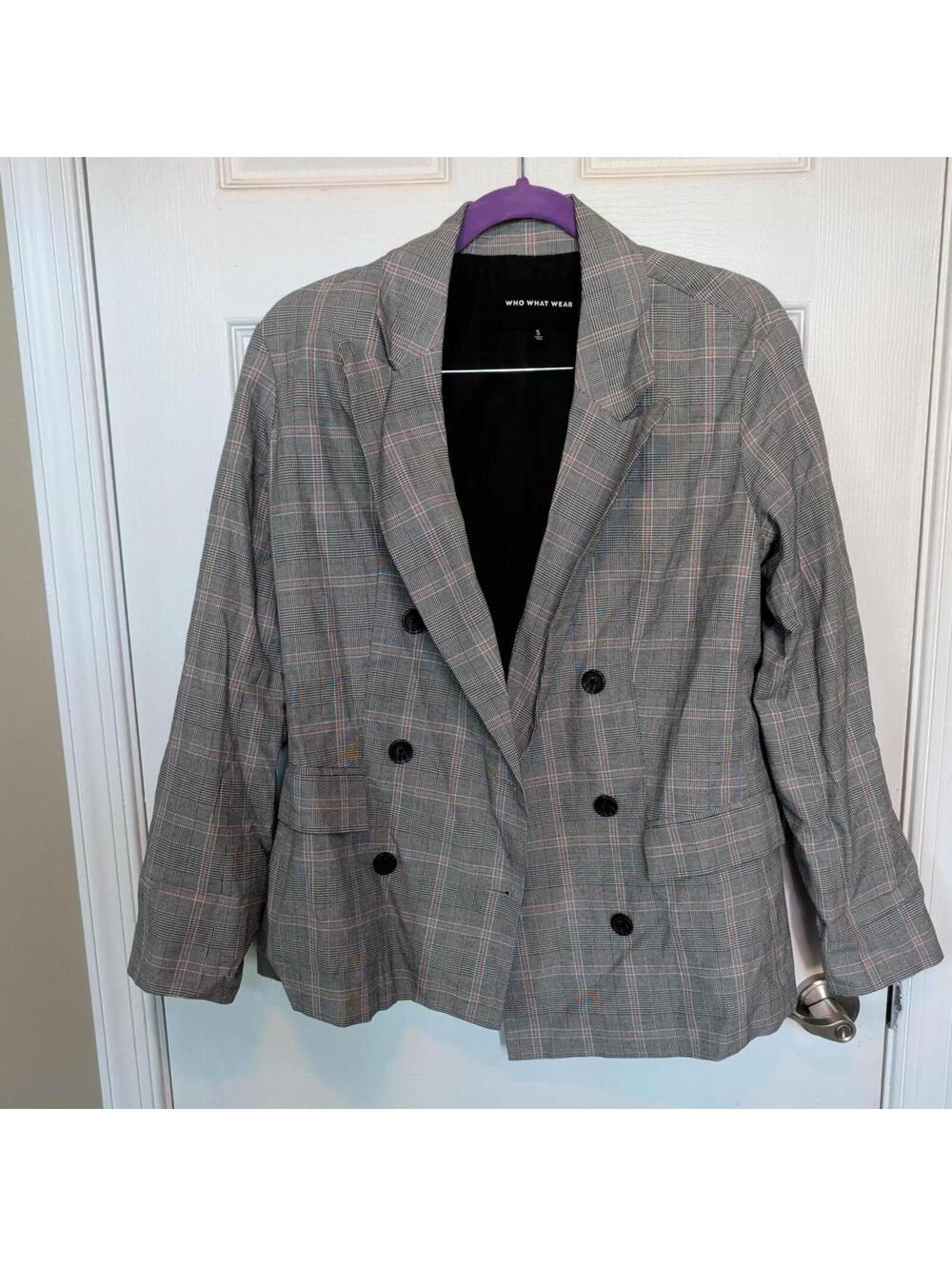 Who What Wear Women's Grey and Pink Jacket